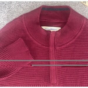 Tommy Bahama Size L Dark Red Cashmere Blend Knit Sweater Long Sleeve Pullover